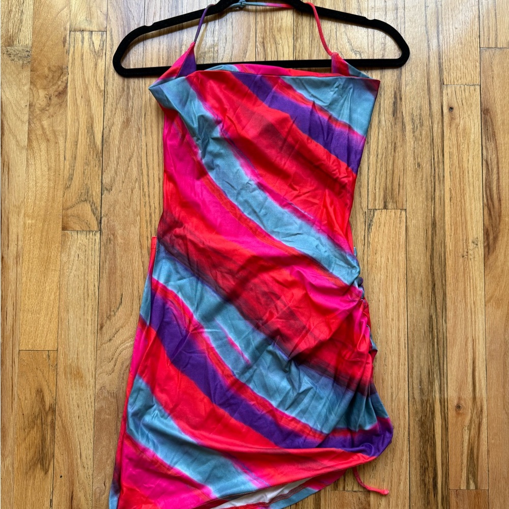 Fashjohn Vibrant Multicolor Halter Dress